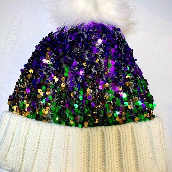 Men Pom Pom Detail Sequin Christmas Patched Sweater